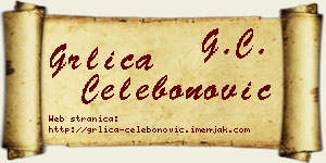 Grlica Čelebonović vizit kartica